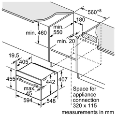 Lò nướng âm tủ kết hợp chức năng vi sóng Bosch 45L CMG7241B1 - Series 8 (màu đen)