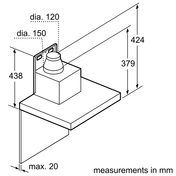 Máy hút mùi dạng chữ T Bosch DWB77CM50 - Series 6 (70cm)