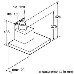 Máy hút mùi dạng chữ T Bosch DWB77CM50 - Series 6 (70cm)