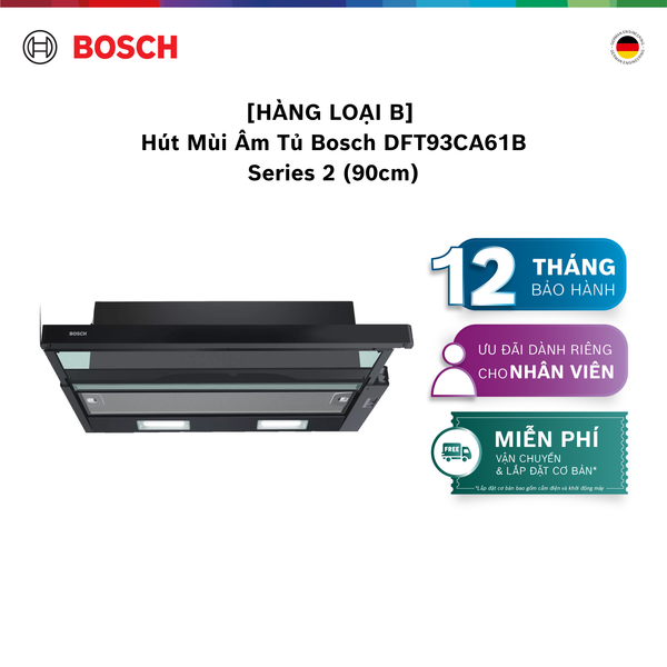 [HÀNG LOẠI B] [NHẬP MÃ HANGB5TR] Hút Mùi Âm Tủ Bosch DFT93CA61B - Series 2 (90cm)