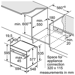 Lò nướng âm tủ Bosch HBG633BB1B 71L 3600W - Series 8