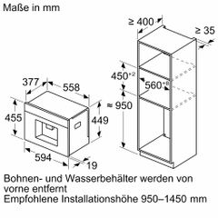 Máy pha cà phê Bosch CTL7181B0 âm tủ tự động - Series 8