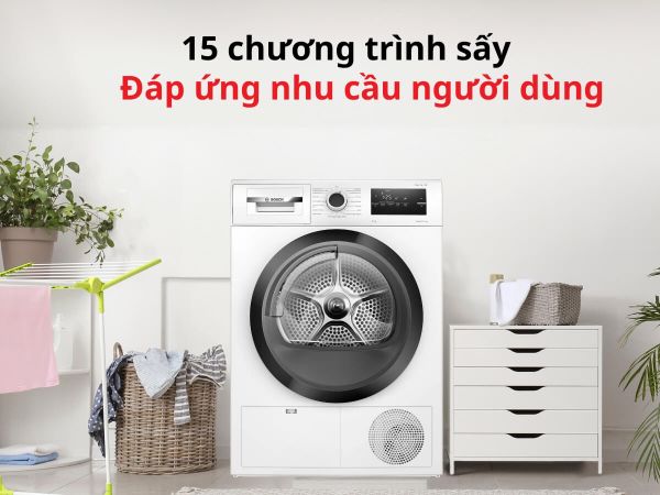 Máy sấy bơm nhiệt 8Kg Bosch WTH85008SG - Series 4
