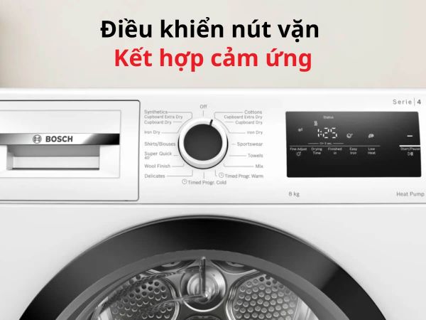 Máy sấy bơm nhiệt 8Kg Bosch WTH85008SG - Series 4