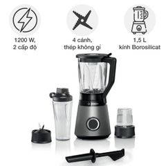 Máy xay sinh tố Bosch VitaPower Series 4 1200W MMB6177S màu bạc