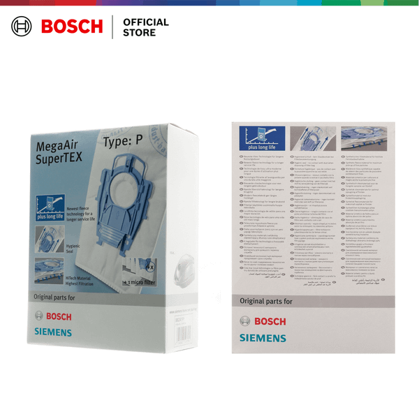 Túi máy hút bụi, Loại P, 4 túi chứa bụi máy hút bụi MegaAir SuperTEX loại P