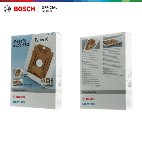 Túi máy hút bụi, loại K, 4 túi chứa bụi máy hút bụi SuperTEX loại K MEGAfilt® + 1 bộ lọc vi vệ sinh