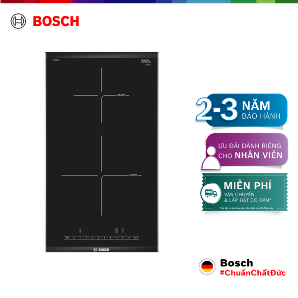 Bếp từ Domino 2 vùng nấu Bosch PIB375FB1E - Series 6 (30cm)