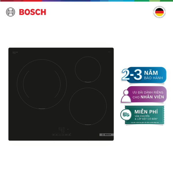 Bếp từ Bosch 3 vùng nấu PIJ61RHB1E - Series 6 (60cm)