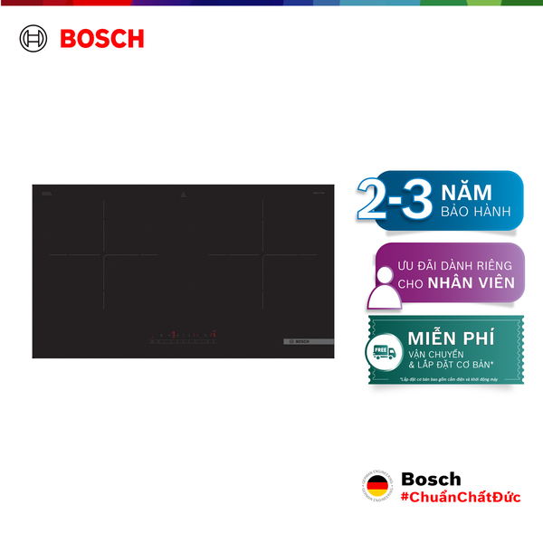 [Tặng Nồi Inox cao cấp Tefal Duetto Plus 20cm] Bếp từ Bosch 2 vùng nấu PPI8256EVN - Series 6 (78cm)