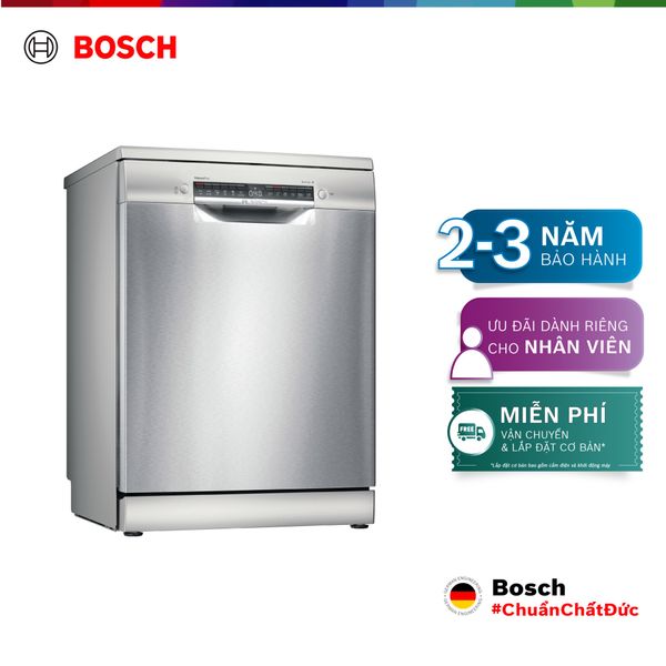 Máy Rửa Chén Bát Độc Lập Bosch 13 bộ SMS4EKI06E- Series 4, màu inox bạc