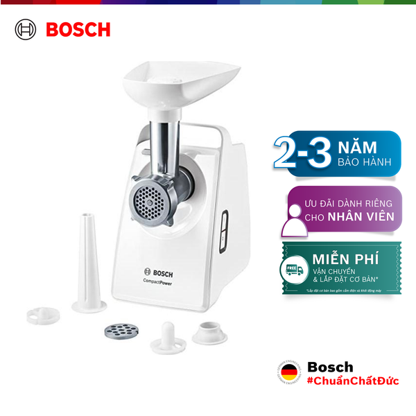 Máy xay thịt Bosch MFW3520W công suất động cơ 1500W, công suất hoạt động 500W