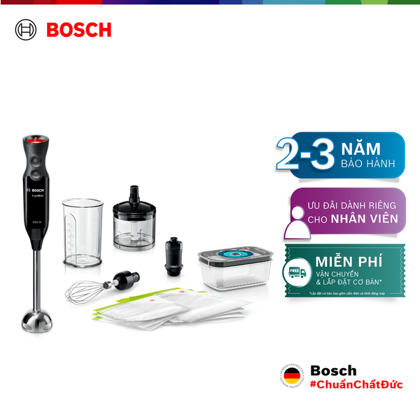 Máy xay sinh tố cầm tay Bosch MS6CB61V5G ErgoMixx 1000W 12 tốc độ - Đen