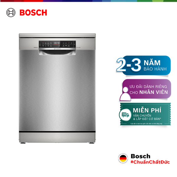 [Tặng Nồi Inox cao cấp Tefal Duetto Plus, 20cm] Máy Rửa Chén Bát Độc Lập 14 Bộ Bosch SMS6ZCI16E - Series 6 (60cm)