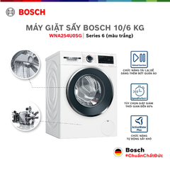 Máy giặt sấy Bosch 10/6Kg WNA254U0SG - Series 6