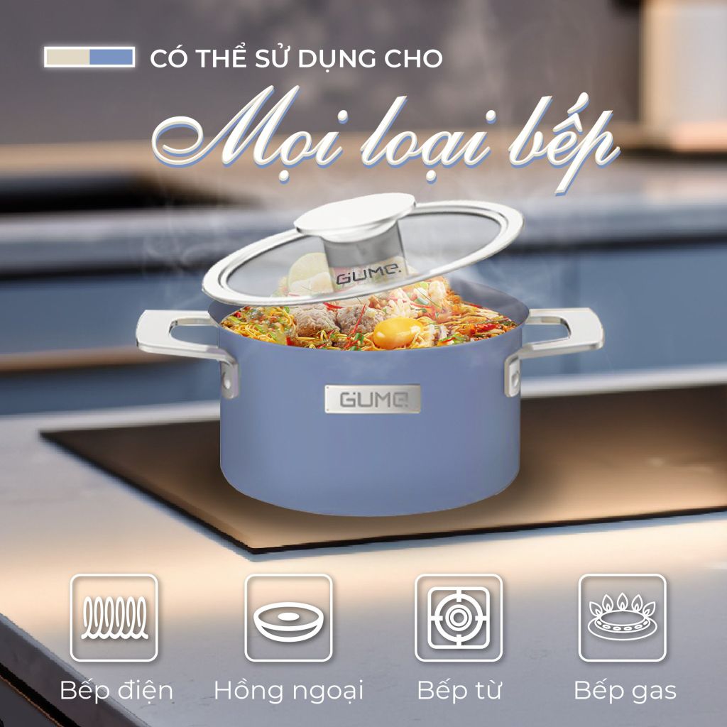 Bộ nồi Lavante 3 lớp liền khối GUME Hàn Quốc  GMP-18 - Bảo Hành 5 năm (3 sản phẩm)