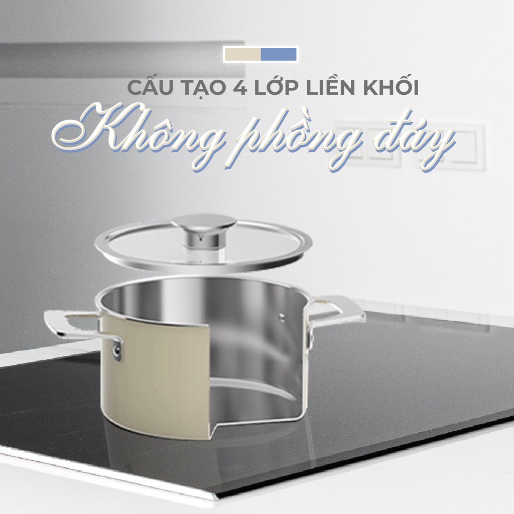 Bộ nồi Lavante 3 lớp liền khối GUME Hàn Quốc  GMP-18 - Bảo Hành 5 năm (3 sản phẩm)