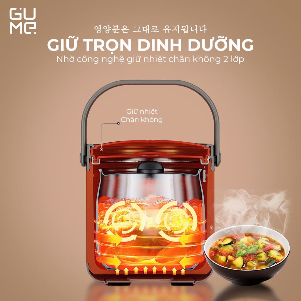 Nồi Ủ Đa Năng Gume Korea GM-2086 - Bảo hành 5 năm – Tiết Kiệm Nhiên Liệu, Tiện Ích Tối Ưu