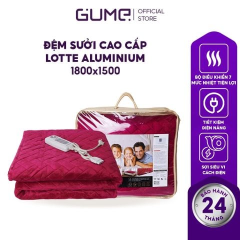  Đệm Sưởi Cao Cấp LOTTE Aluminium, Sợi Siêu Vi (Microfiber) Cách Điện, Bảo Hành 24 Tháng 