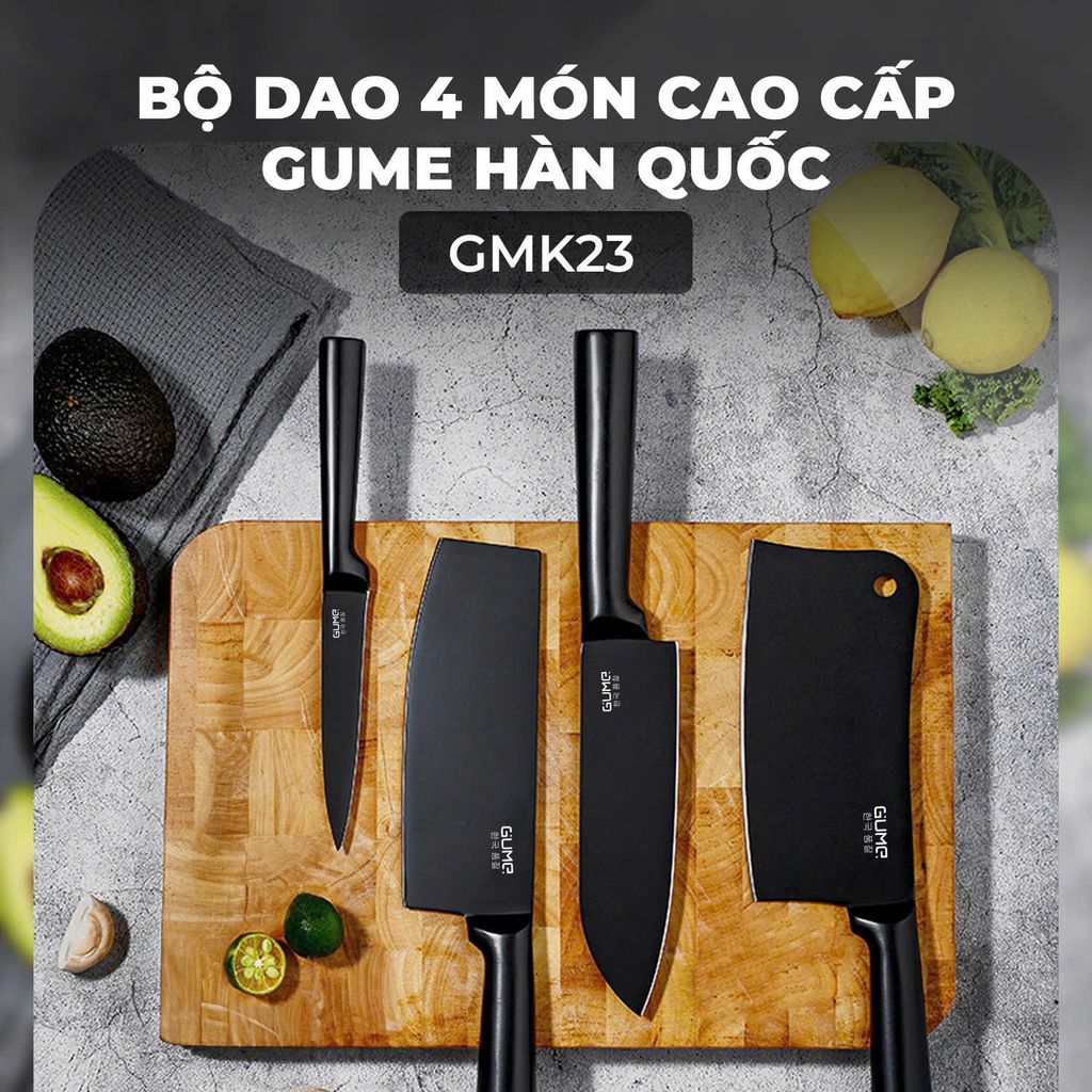 Bộ dao 4 món cao cấp GUME Hàn Quốc - GMK-23- Bảo Hành 1 đổi 1 trong 15 ngày