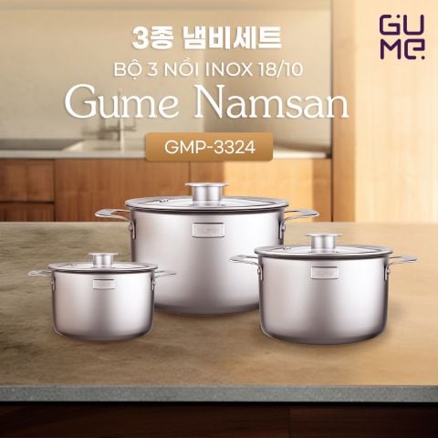  BỘ NỒI NAMSAN GMP-3324 GUME KOREA-  3PCS (USP) - Bảo Hành 1 đổi 1 trong 15 ngày 