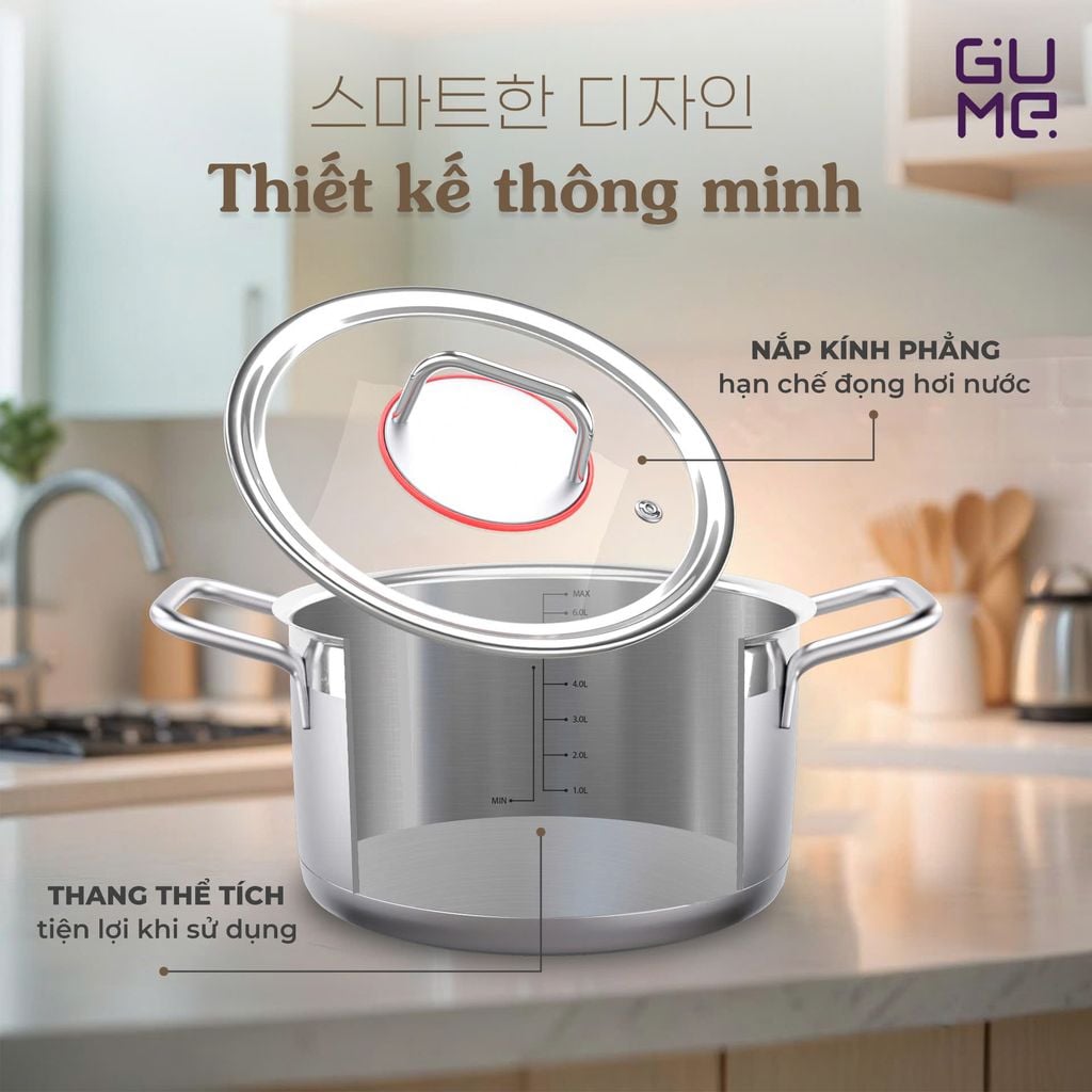 BỘ NỒI JEJU 3PCS (USP) GMP-3533 GUME KOREA - Bảo Hành 1 đổi 1 trong 15 ngày