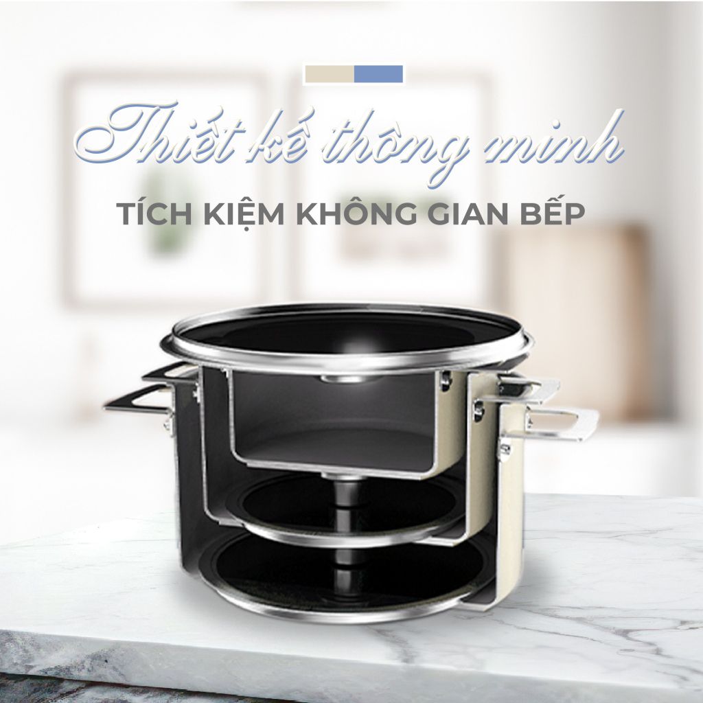 Bộ nồi Lavante 3 lớp liền khối GUME Hàn Quốc  GMP-18 - Bảo Hành 5 năm (3 sản phẩm)