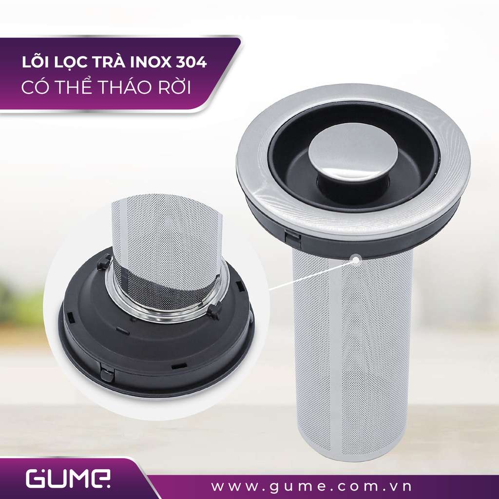 Ấm Siêu Tốc Cách Nhiệt Hàn Quốc GMEK-2202 GUME Hàn Quốc - Bảo Hành 12 Tháng Lỗi 1 Đổi 1