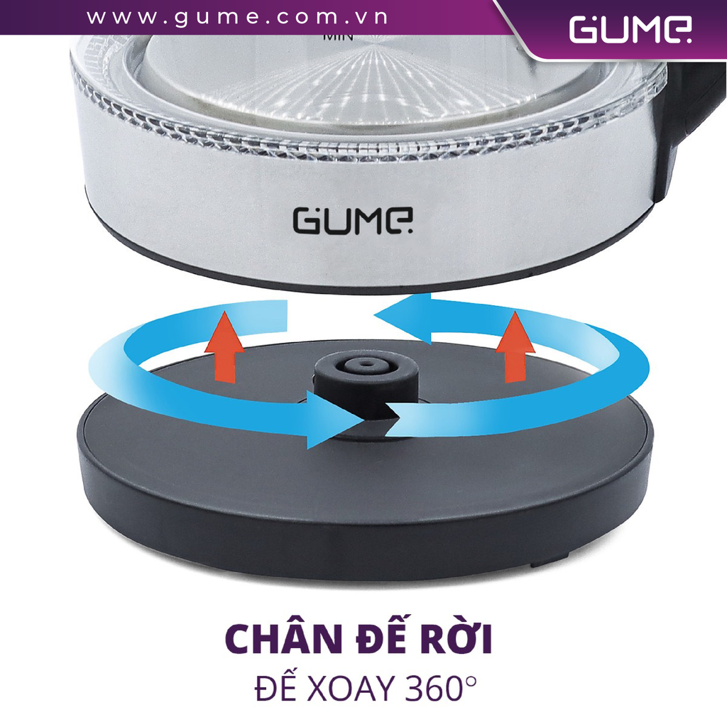 Ấm Siêu Tốc Cách Nhiệt Hàn Quốc GMEK-2202 GUME Hàn Quốc - Bảo Hành 12 Tháng Lỗi 1 Đổi 1