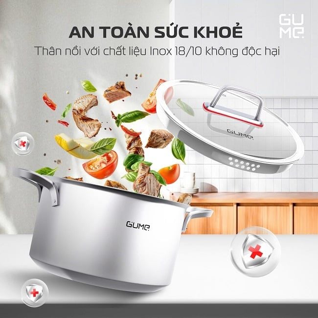 Bộ nồi inox 5 món Hanok GM-2202 Cao Cấp Gume Hàn Quốc - Bảo hành 12 tháng chính hãng