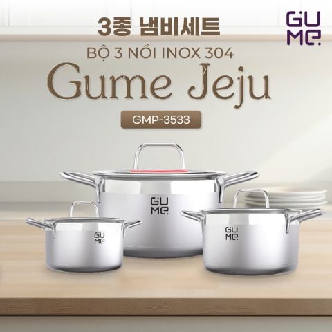  BỘ NỒI JEJU 3PCS (USP) GMP-3533 GUME KOREA - Bảo Hành 1 đổi 1 trong 15 ngày 
