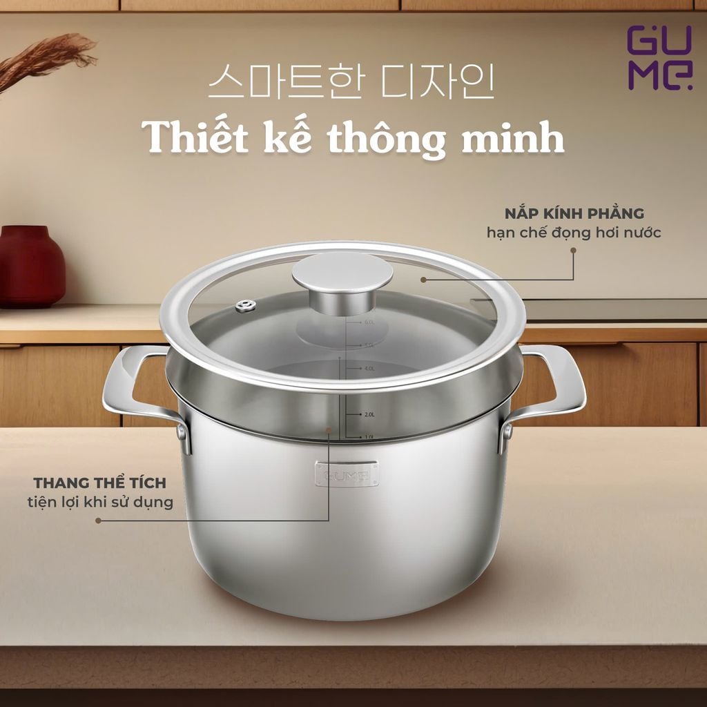 BỘ NỒI NAMSAN GMP-3324 GUME KOREA-  3PCS (USP) - Bảo Hành 1 đổi 1 trong 15 ngày
