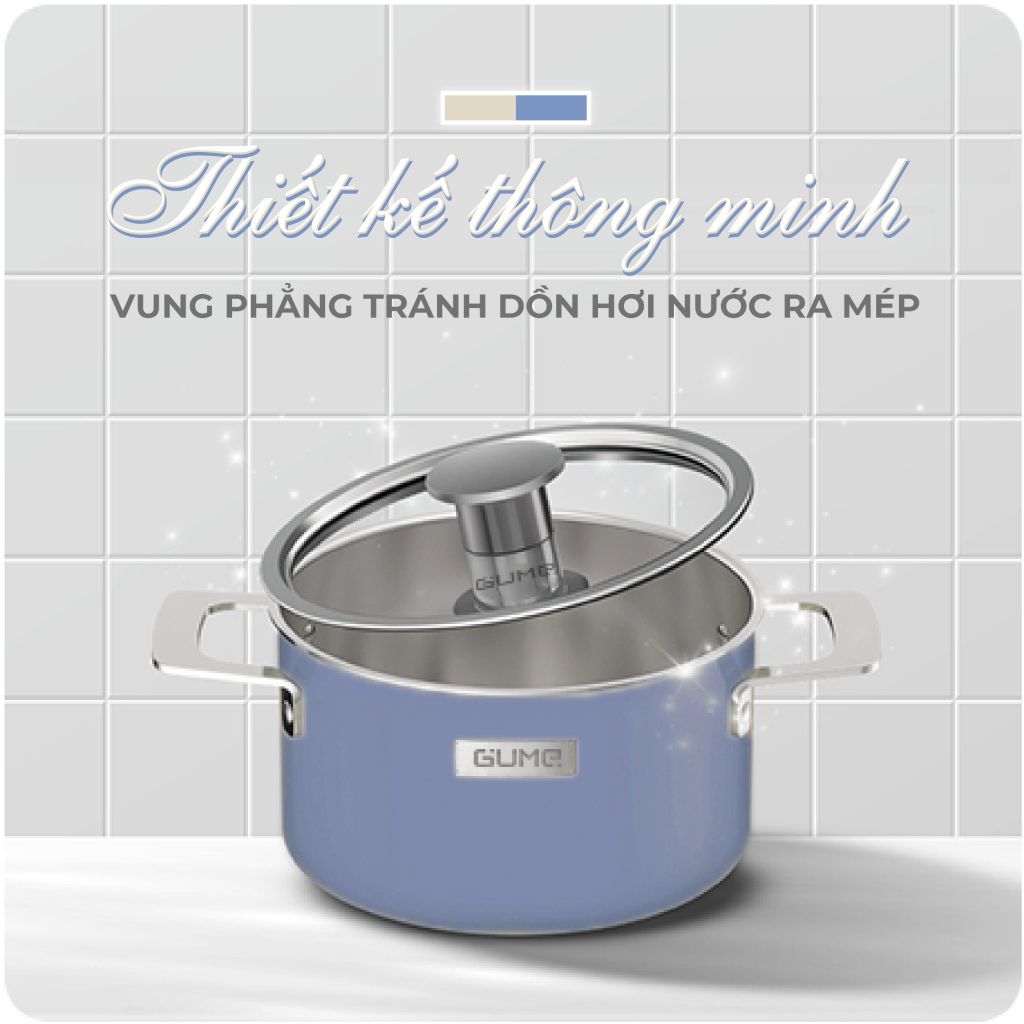 Bộ nồi Lavante 3 lớp liền khối GUME Hàn Quốc  GMP-18 - Bảo Hành 5 năm (3 sản phẩm)