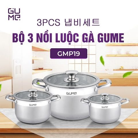  Bộ 3 Nồi Luộc Gà GMP-19 GUME KOREA - Bảo hành 1 đổi 1 trong 7 ngày 