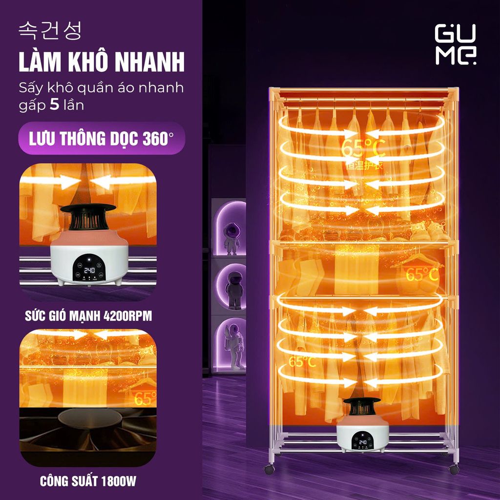 TỦ SẤY CAO CẤP GUME GM-8222 HÀN QUỐC - BẢO HÀNH 12 THÁNG