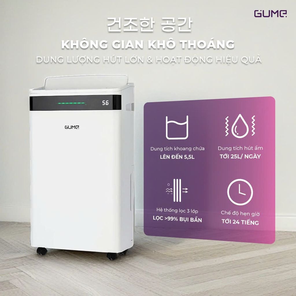 Máy Hút Ẩm Đa Năng Gume Korea- GM-8999 - Bảo Hành 12 Tháng