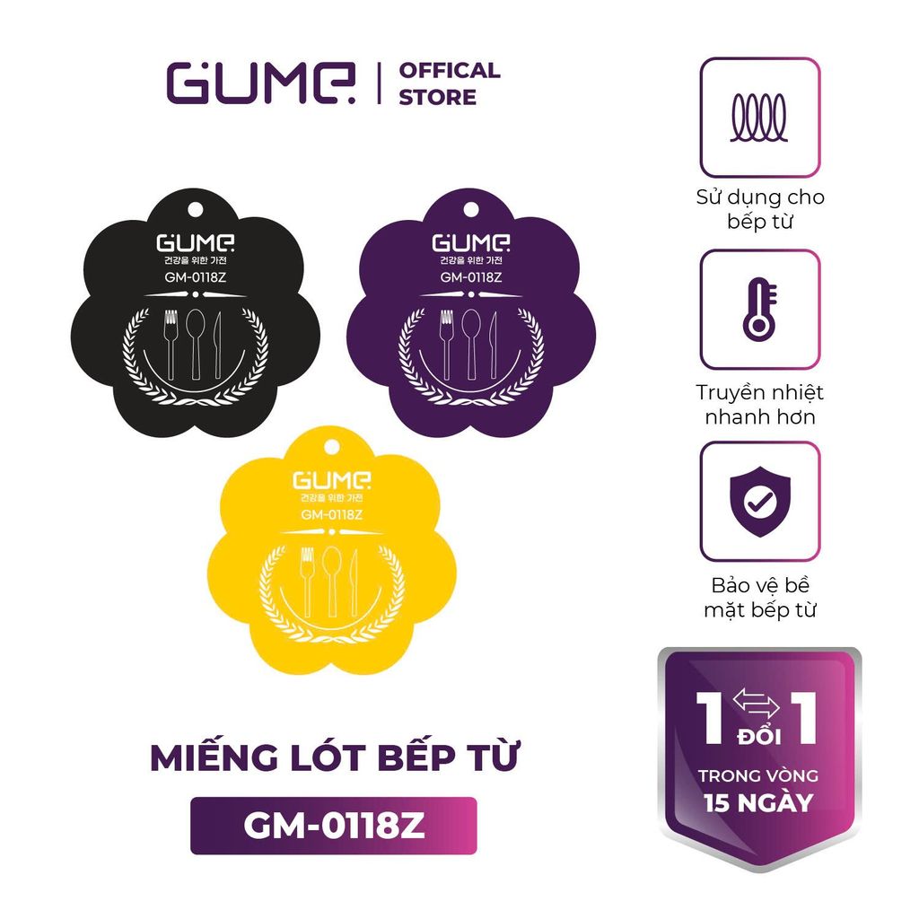 Miếng lót silicon chống trầy xước mặt bếp từ GUME Hàn Quốc Chính Hãng GM-0118Z - Bảo hành 1 đổi 1 trong 15 ngày