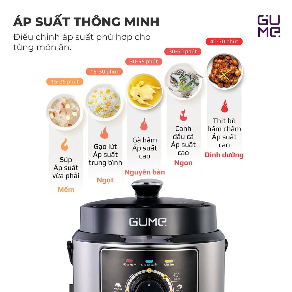 Nồi Áp Suất Điện Đa Năng Gume Korea Chính Hãng Giá Tốt - Bảo Hành 12 Tháng