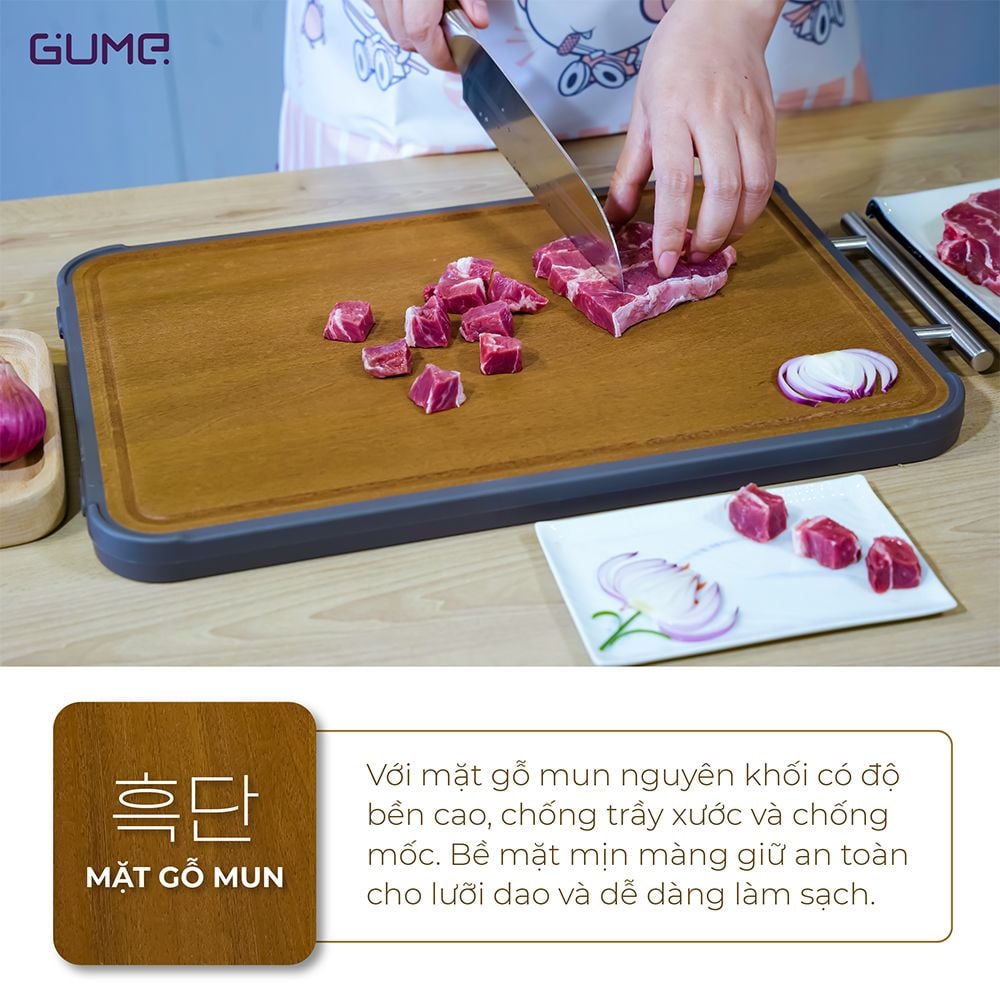 Thớt 2 Mặt Kháng Khuẩn Cao Cấp Gume Hàn Quốc- TGI-01  - Bảo Hành 1 đổi 1 trong 15 ngày
