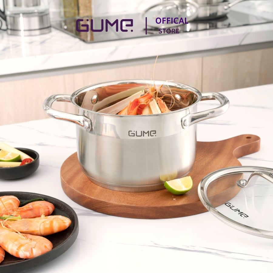 Bộ 3 nồi Inox đáy 5 Lớp GUME Hàn Quốc GMP-20- Bảo hành 1 đổi 1 trong 7 ngày