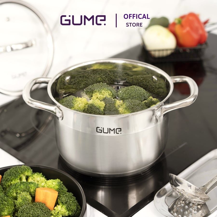 Bộ 3 nồi Inox đáy 5 Lớp GUME Hàn Quốc GMP-20- Bảo hành 1 đổi 1 trong 7 ngày