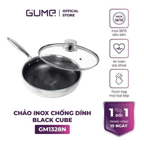 Chảo Inox 18/10 Chống Dính Blackcube Gume Korea GM1328N  - Bảo Hành Chính Hãng 1 đổi 1 trong 15 ngày 