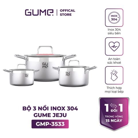  BỘ NỒI JEJU 3PCS (USP) GMP-3533 GUME KOREA - Bảo Hành 1 đổi 1 trong 15 ngày 