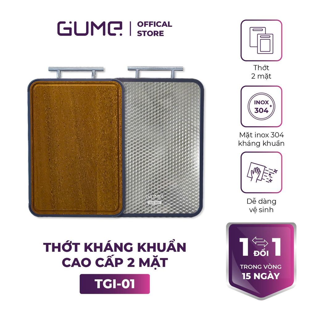 Thớt 2 Mặt Kháng Khuẩn Cao Cấp Gume Hàn Quốc- TGI-01  - Bảo Hành 1 đổi 1 trong 15 ngày