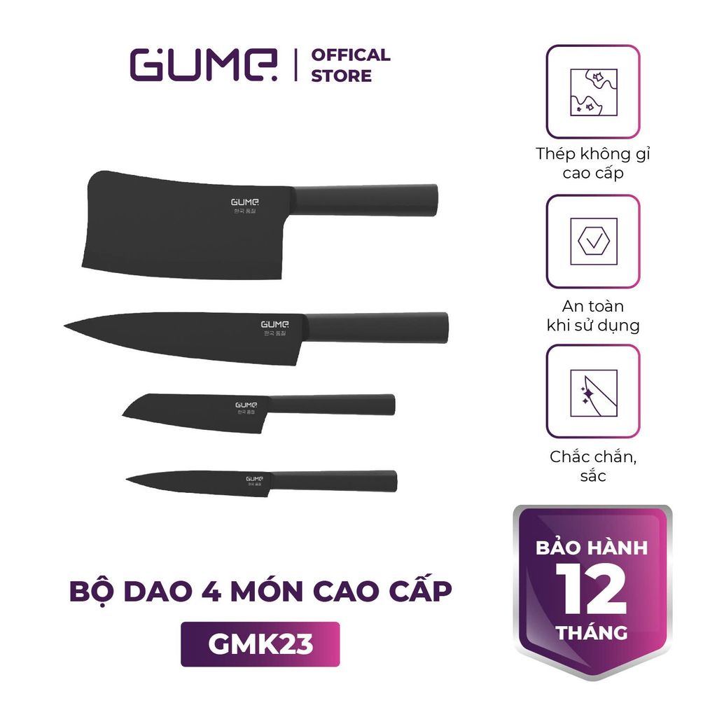 Bộ dao 4 món cao cấp GUME Hàn Quốc - GMK-23- Bảo Hành 1 đổi 1 trong 15 ngày