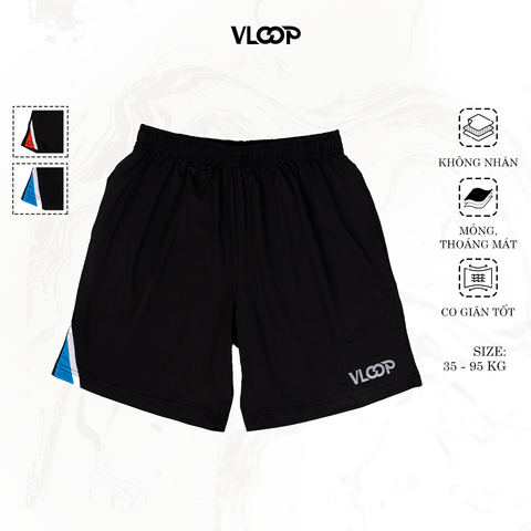 Quần thể thao VLOOP chất thun lạnh 4 chiều co giãn thoải mái chi tiết sọc xanh