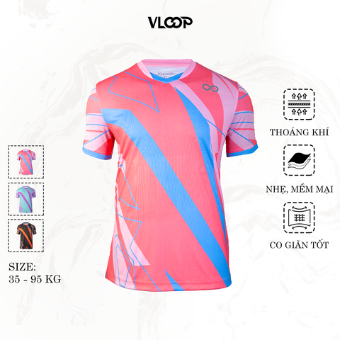 Áo thun thể thao màu hồng chất thun co giãn chống nhăn thoáng khí- BST KLOOP MÙA HÈ