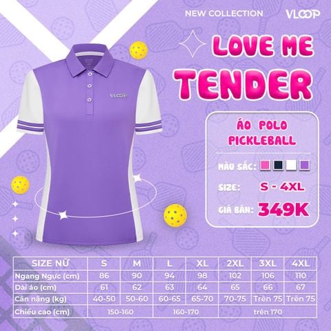 Áo Polo Pickleball VLOOP màu tím - BST LOVE ME TENDER