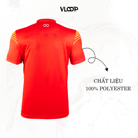 Áo polo thể thao VLOOP áo thi đấu chất thun cao cấp co giãn thoáng khí màu đỏ