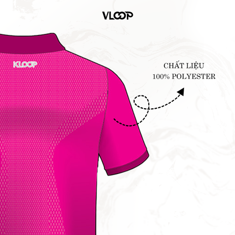 Áo polo thể thao nam nữ KLOOP màu hồng chất thun co giãn ngắn tay thoáng mát